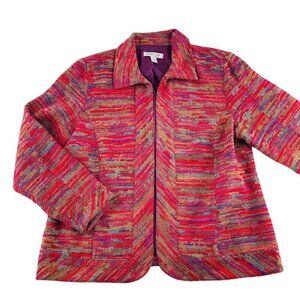 Coldwater Creek Multicolor Striped Jacket L